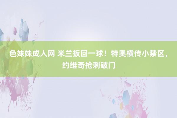 色妹妹成人网 米兰扳回一球！特奥横传小禁区，约维奇抢刺破门